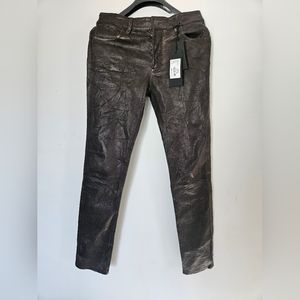 Paige mens leather pants 30x32 ebony ink
